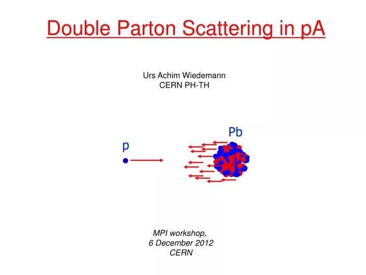double parton scattering in pa