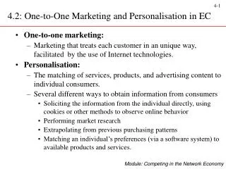 4.2: One-to-One Marketing and Personalisation in EC