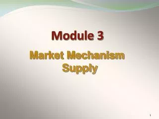 Market Mechanism Supply