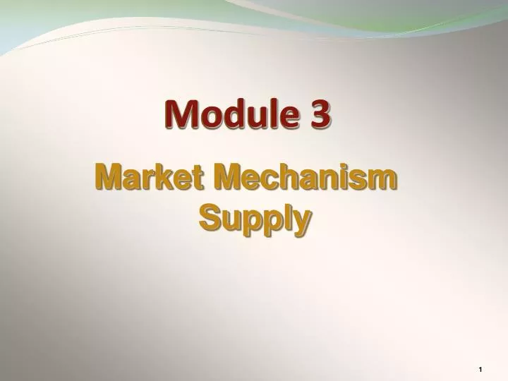 market mechanism supply