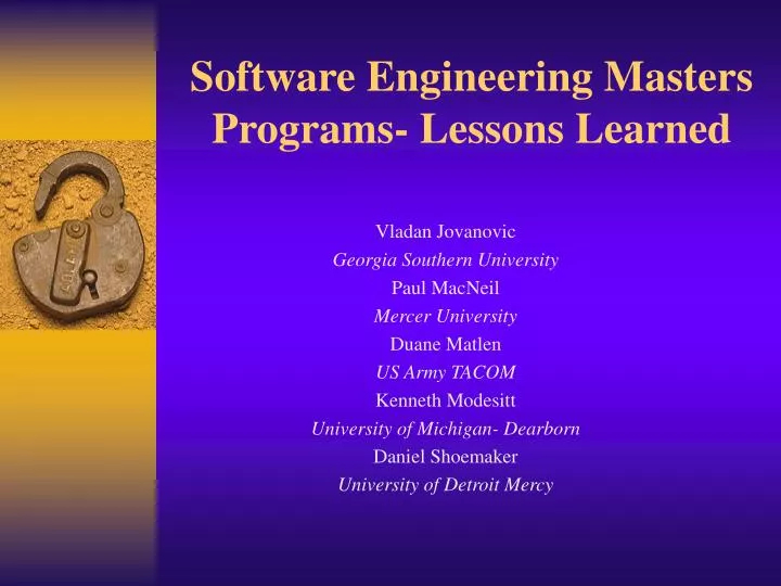 software engineering masters programs lessons learned