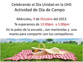 celebrando el d a unidad en la uhs actividad de d a de campo