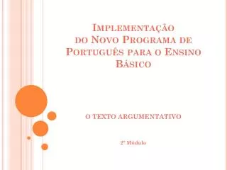 implementa o do novo programa de portugu s para o ensino b sico