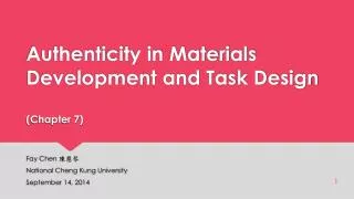 Authenticity in Materials Development and Task Design (Chapter 7)