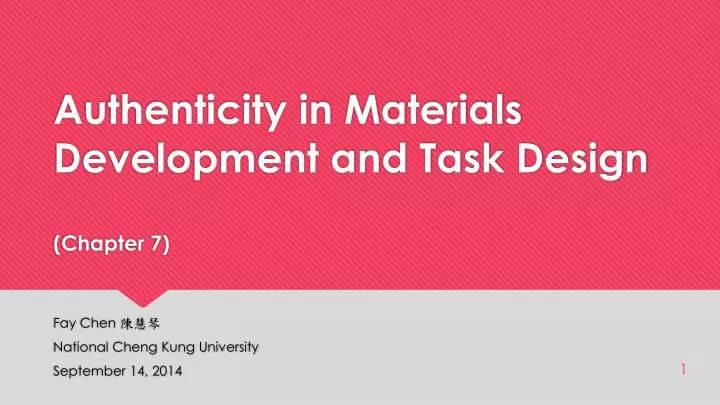 authenticity in materials development and task design chapter 7