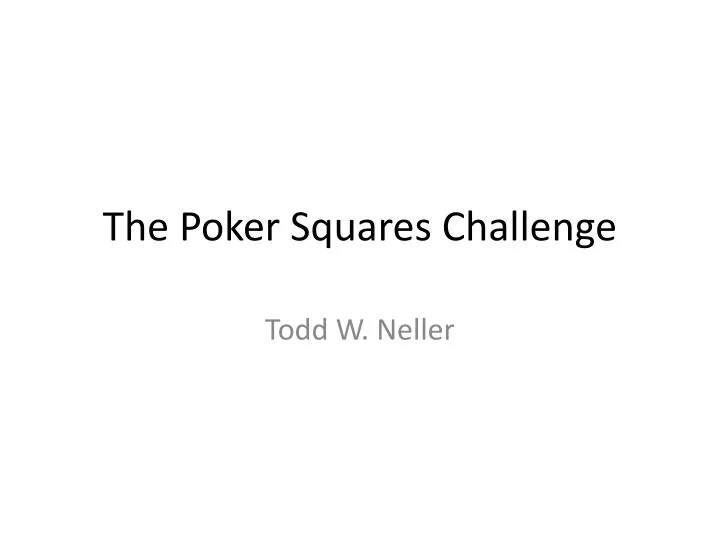 the poker squares challenge