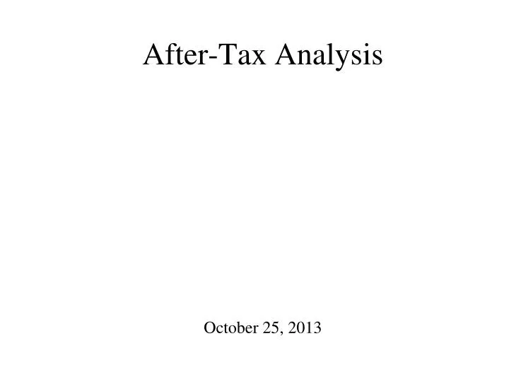after tax analysis