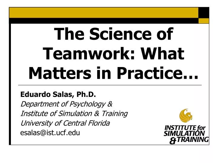 the science of teamwork what matters in practice