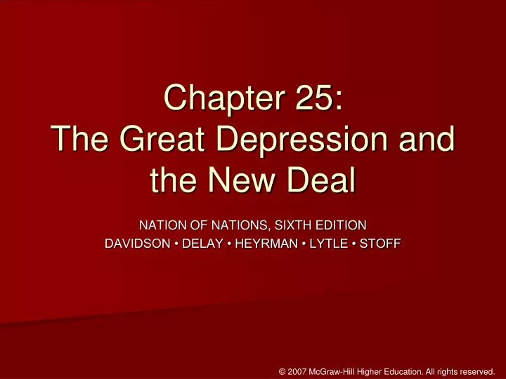 chapter 25 the great depression and the new deal