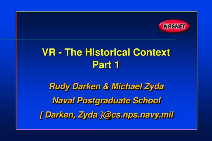 vr the historical context part 1