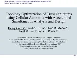 6th World Congresses of Structural and Multidisciplinary Optimization