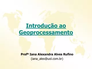 introdu o ao geoprocessamento