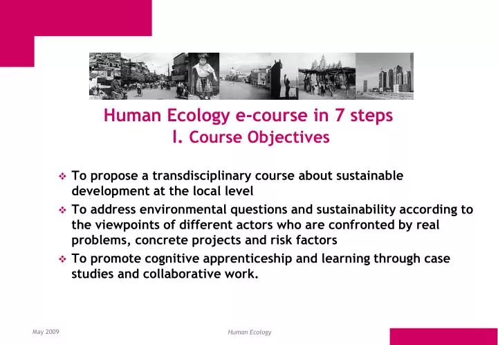 human ecology e course in 7 steps i course objectives