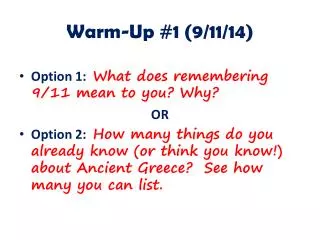 Warm-Up #1 (9/11/14)