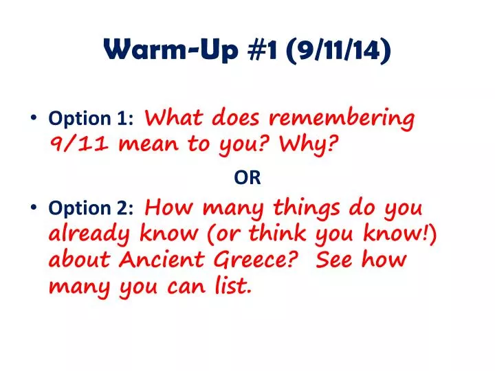 warm up 1 9 11 14