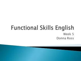 Functional Skills English