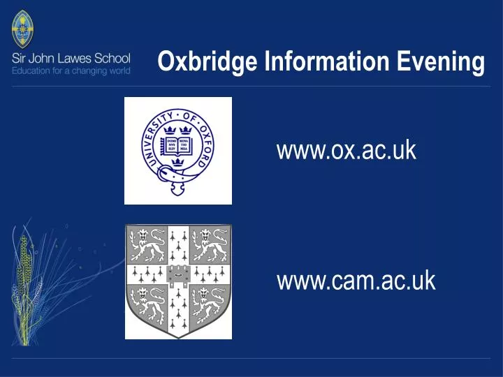 oxbridge information evening