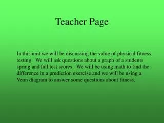 Teacher Page