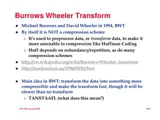 Burrows Wheeler Transform