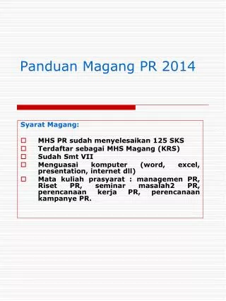panduan magang pr 2014