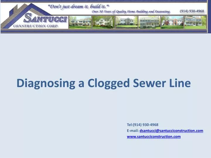 diagnosing a clogged sewer line