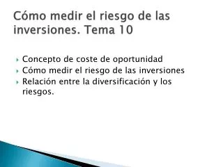 c mo medir el riesgo de las inversiones tema 10