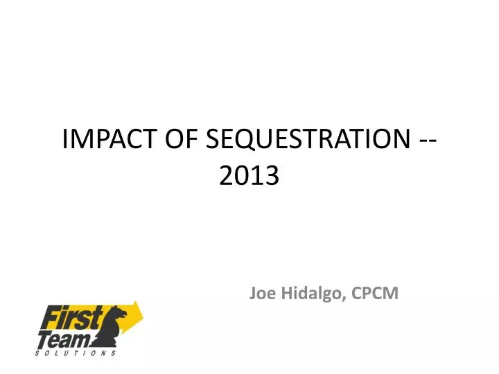 impact of sequestration 2013