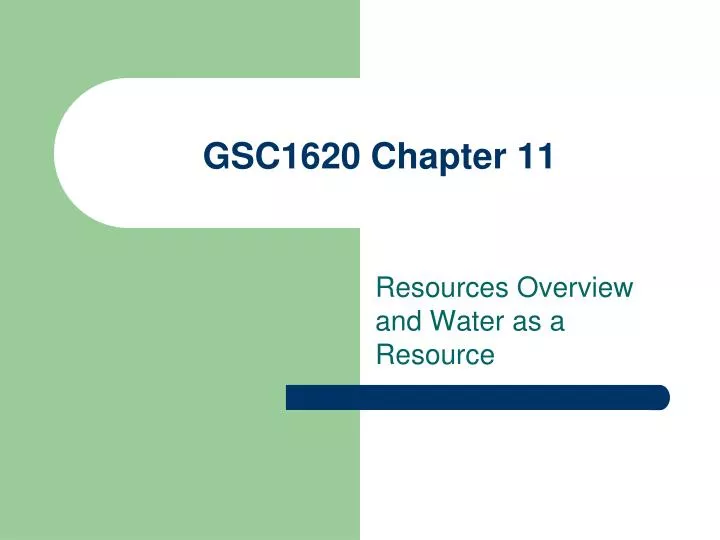gsc1620 chapter 11