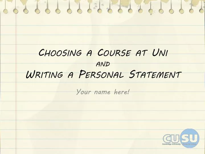 choosing a course at uni and writing a personal statement