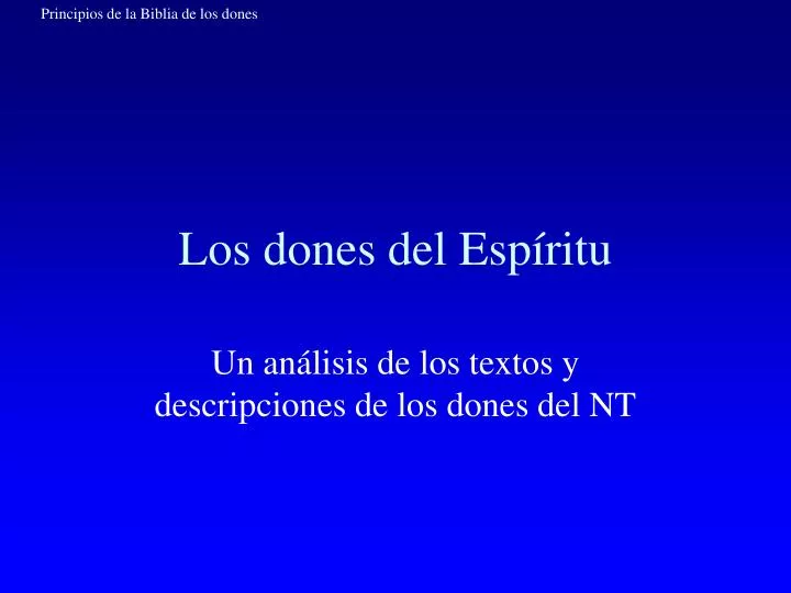 los dones del esp ritu