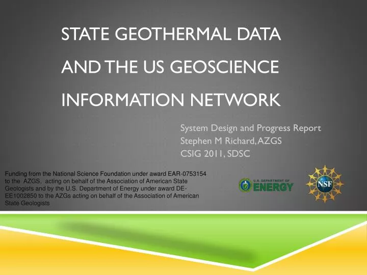 state geothermal data and the us geoscience information network