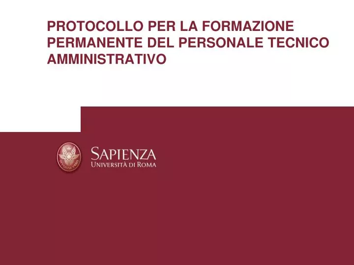 protocollo per la formazione permanente del personale tecnico amministrativo