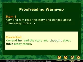 Proofreading Warm-up