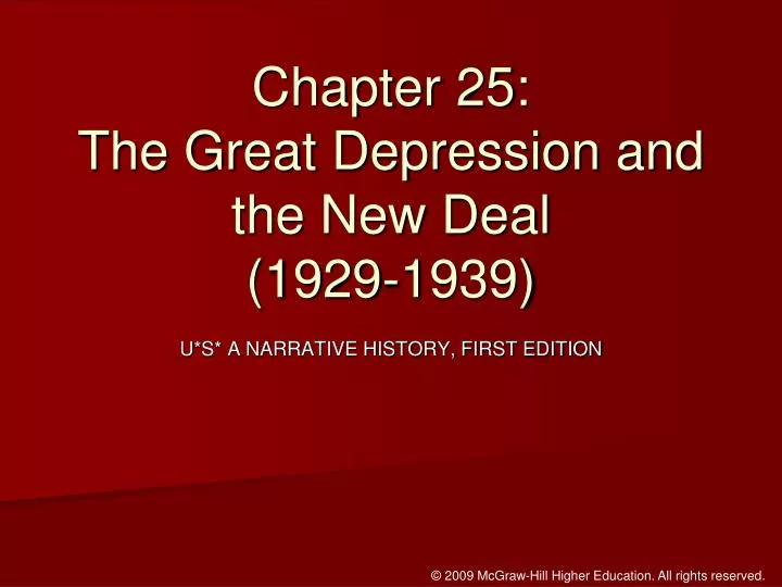 chapter 25 the great depression and the new deal 1929 1939