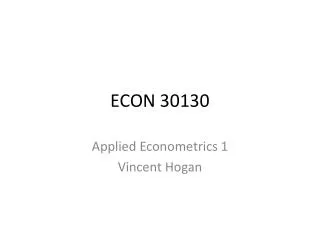 ECON 30130