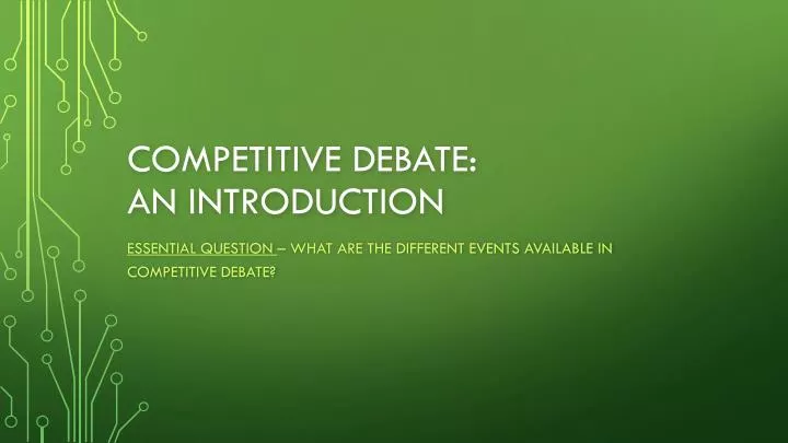 competitive debate an introduction