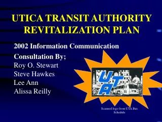 UTICA TRANSIT AUTHORITY REVITALIZATION PLAN