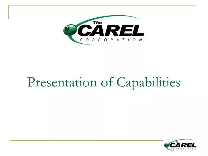 presentation of capabilities
