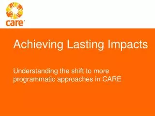 Achieving Lasting Impacts