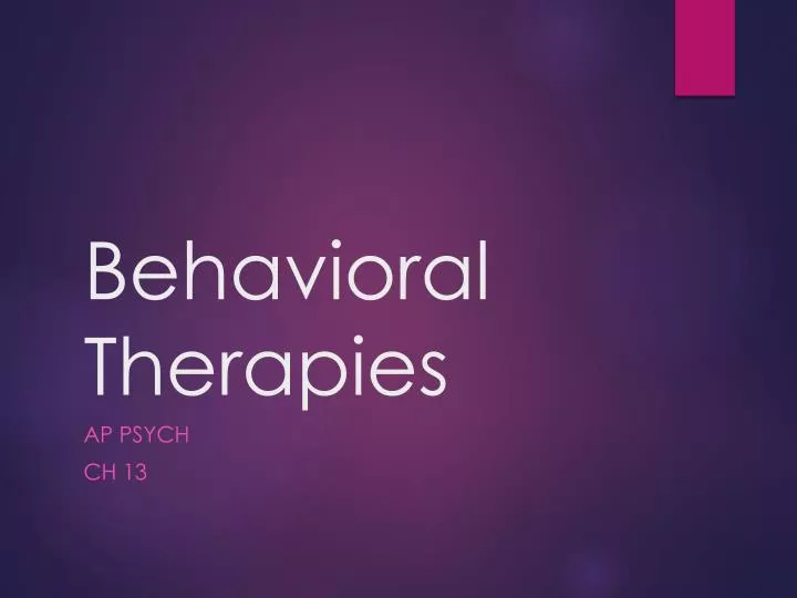 behavioral therapies