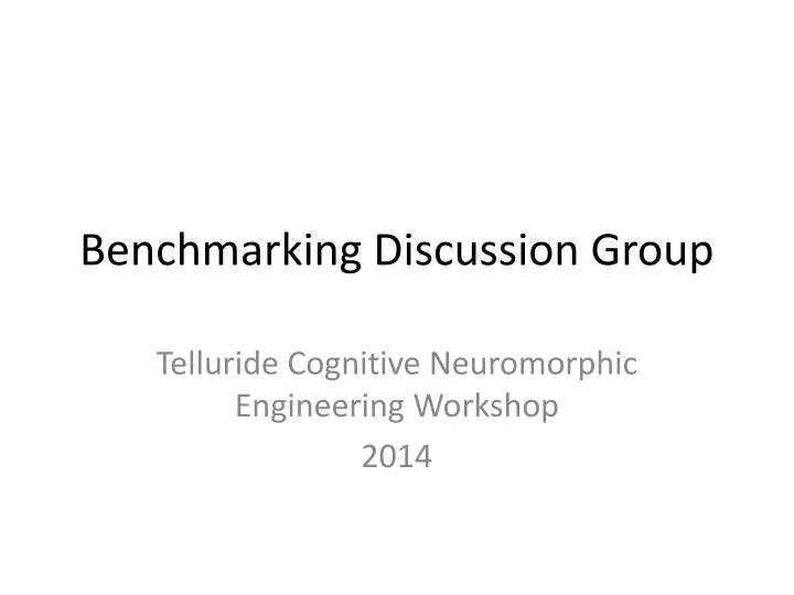 benchmarking discussion group