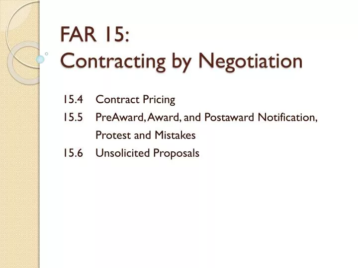 far 15 contracting by negotiation