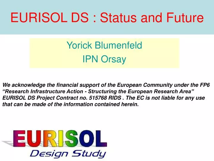 eurisol ds status and future