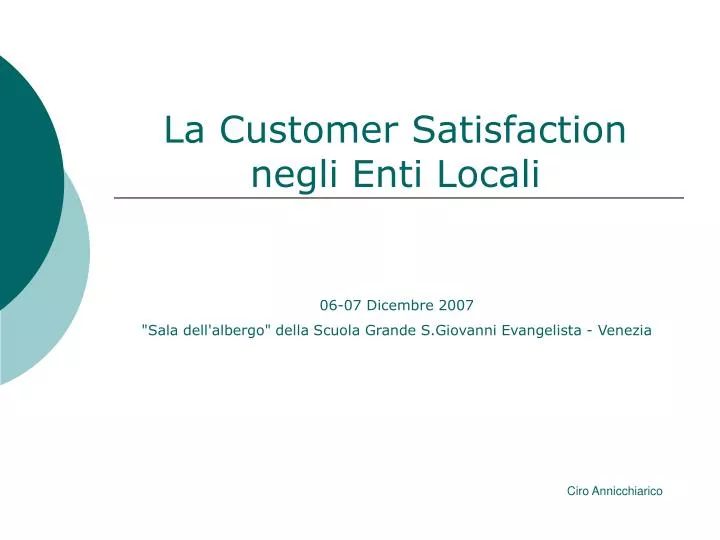 la customer satisfaction negli enti locali