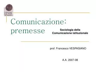 comunicazione premesse