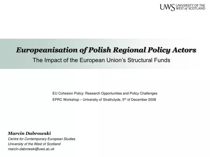 europeanisation of polish regional policy actors