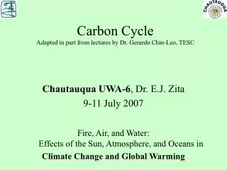 Carbon Cycle Adapted in part from lectures by Dr. Gerardo Chin-Leo, TESC