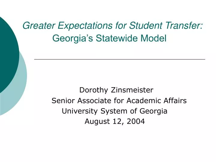 greater expectations for student transfer georgia s statewide model