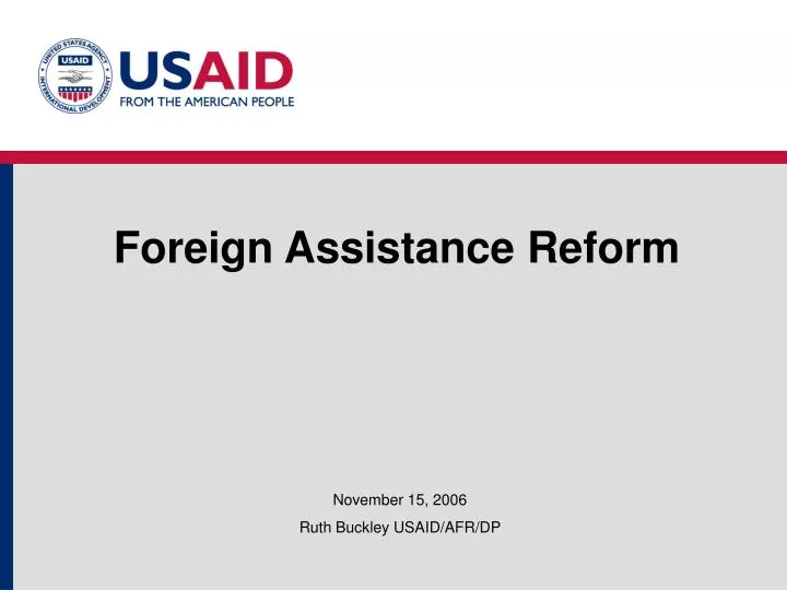 foreign assistance reform