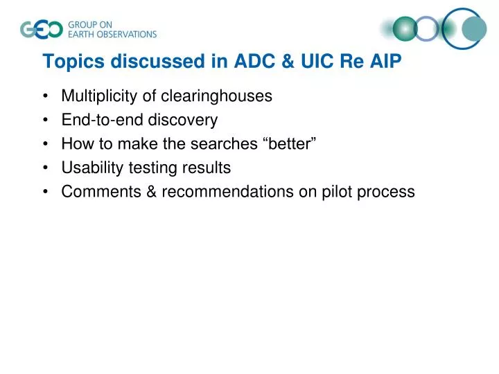 topics discussed in adc uic re aip